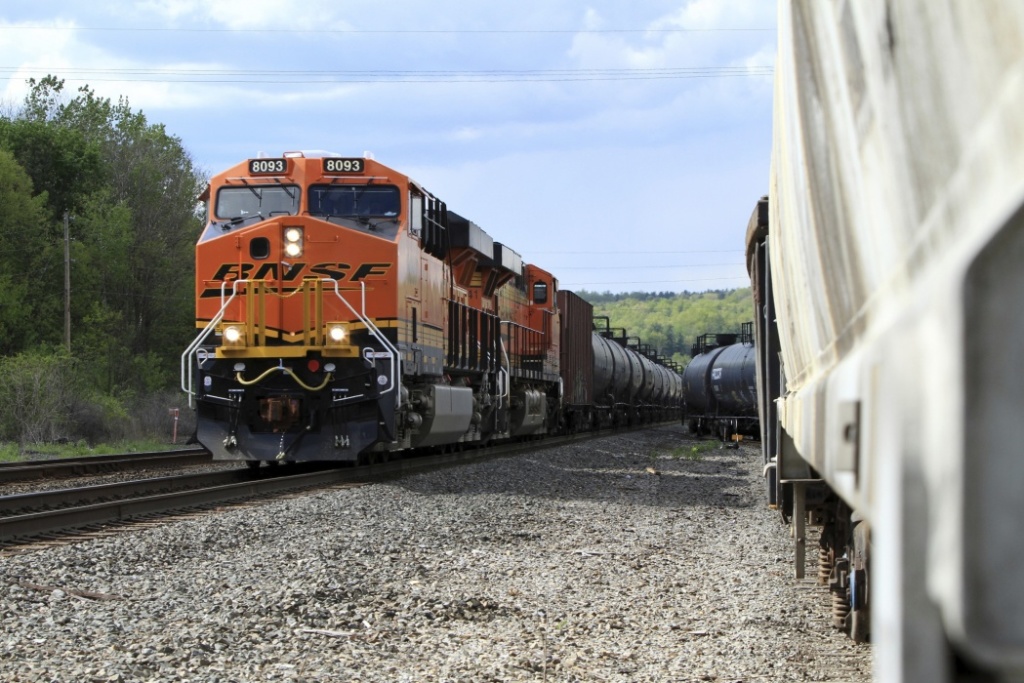 Train vs. pickup sends one man to hospital