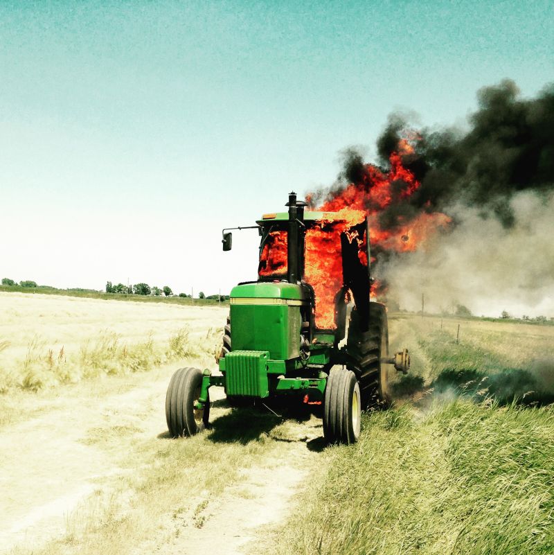 Tractor burns southeast of Cozad