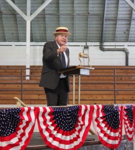 President Woodrow Wilson, as portrayed by Chautauqua scholar Paul Vickery, attempts to rally support for the League of Nations. (Hastings)