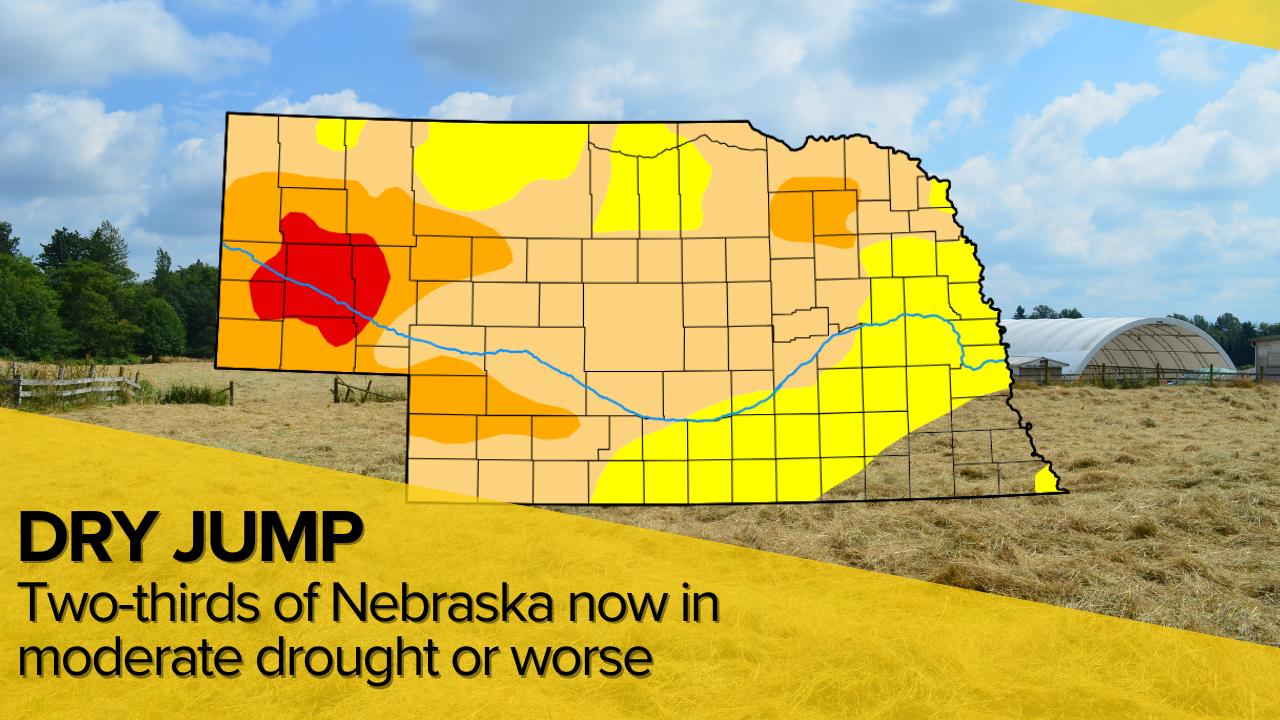 Two-thirds of Nebraska now in moderate drought or worse