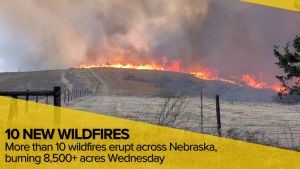 More than 10 wildfires erupt across Nebraska, burning 8,500+ acres
