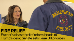 Fischer says wildfire relief bill will speed aid to Nebraska producers