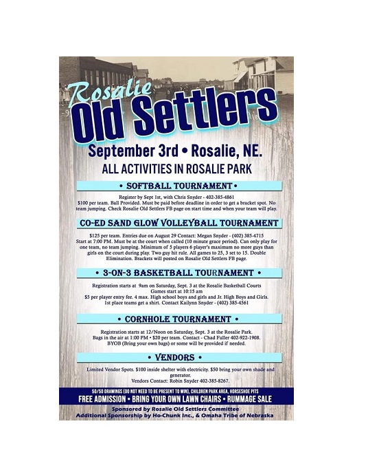 Rosalie Old Settlers set for this weekend The Bull