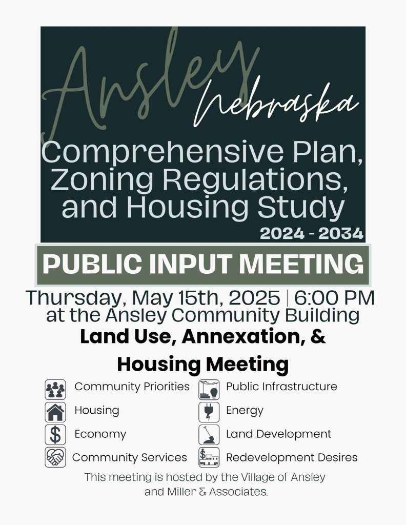 Ansley to host comprehensive plan public input meeting Thursday
