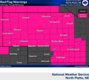 Red Flag Warning Issued for Central, Western Nebraska