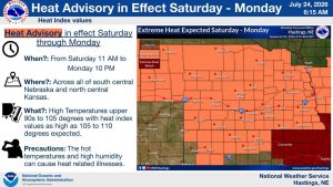 Dangerous Heat Expected Across Nebraska Through Monday