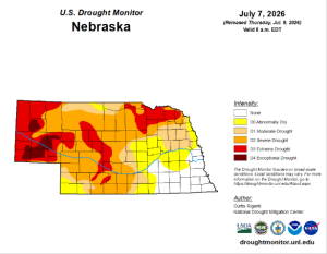 Recent Rainfall Eases Extreme Drought in Parts of Central Nebraska