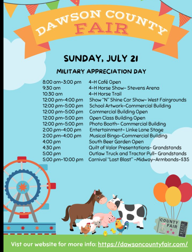 KRVN 880 KRVN 93.1 KAMI Dawson County Fair Schedule for July 21st