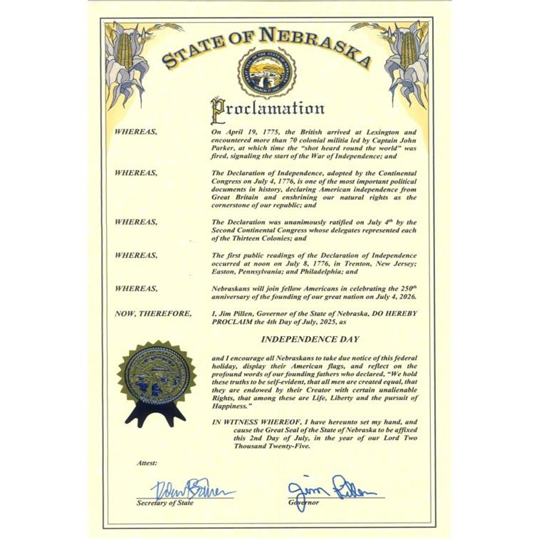 KRVN 880 – KRVN 93.1 – KAMI - Governor Pillen Issues Independence Day ...