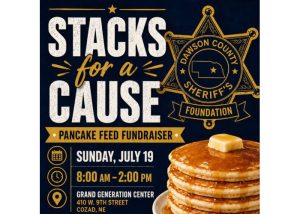 Dawson County Sheriff’s Foundation hosting pancake fundraiser Sunday, July 19th in Cozad