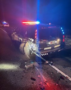 Trooper struck while parked on I-80 after previous crash