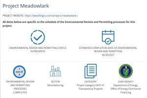 Permitting progress of Gothenburg project is on Federal website