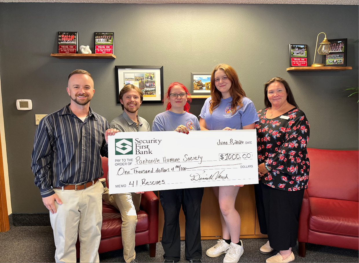 Security First Bank Supports Panhandle Humane Society Through Community Donation