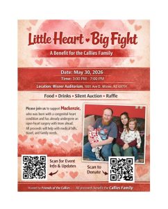 Benefit to be held in Wisner on Saturday for Callies Family