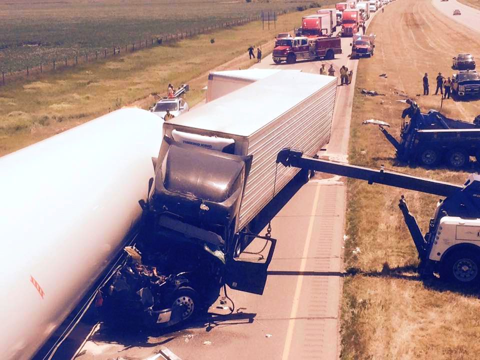 RRN/Scene of accident about two miles east of Elm Creek on Interstate