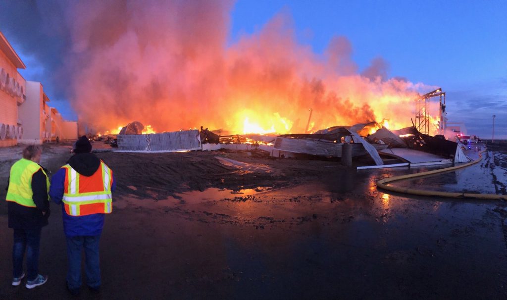 Knox County egg farm building erupts in flames