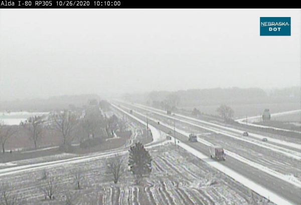 I-80 in both directions: Roadway is partially covered with ice