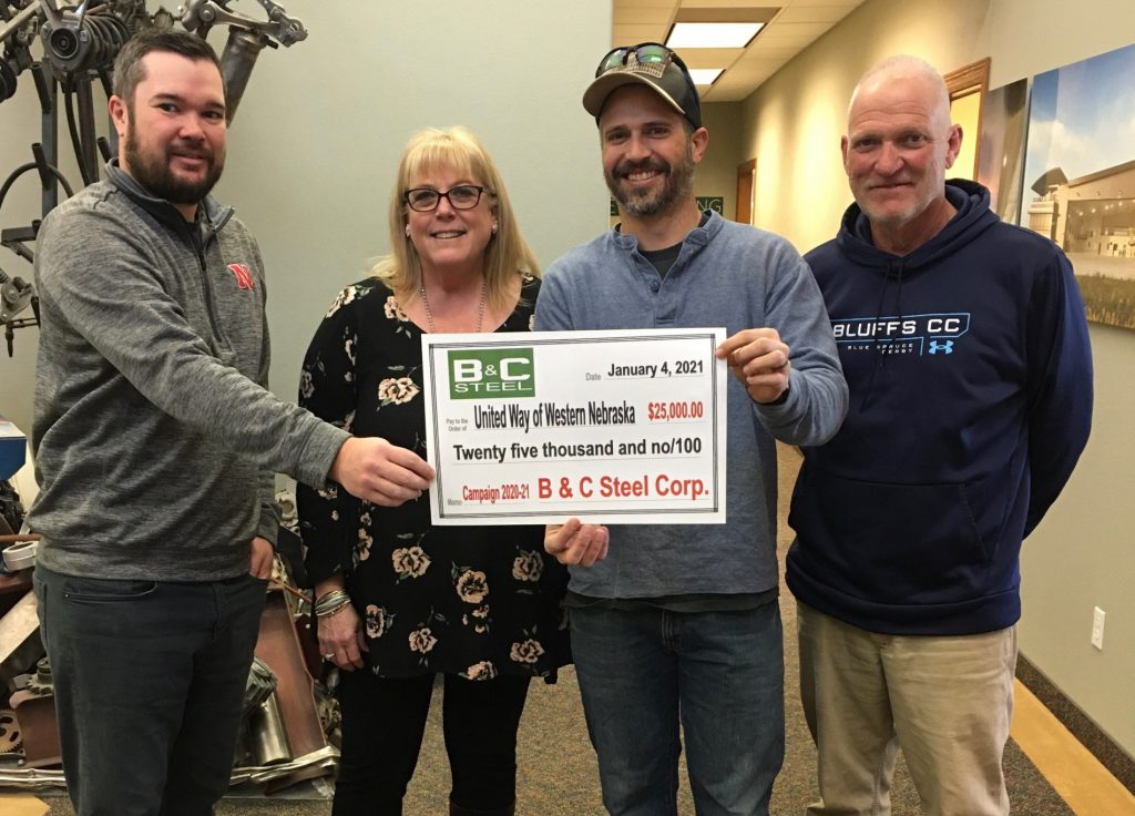 B & C Steel Presents 25,000 Donation to United Way of Western Nebraska